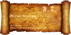 Miron Kozima névjegykártya